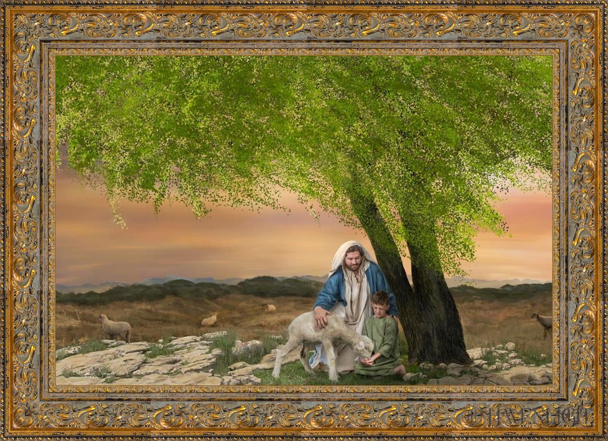 Feed My Lambs Open Edition Canvas / 36 X 24 Gold 43 3/4 31 Art