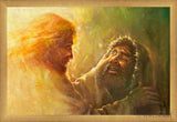 Healing The Blind Man Open Edition Canvas / 24 X 16 Matte Gold 25 3/4 17 Art