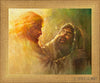 Healing The Blind Man Open Edition Print / 10 X 8 Matte Gold 11 3/4 9 Art