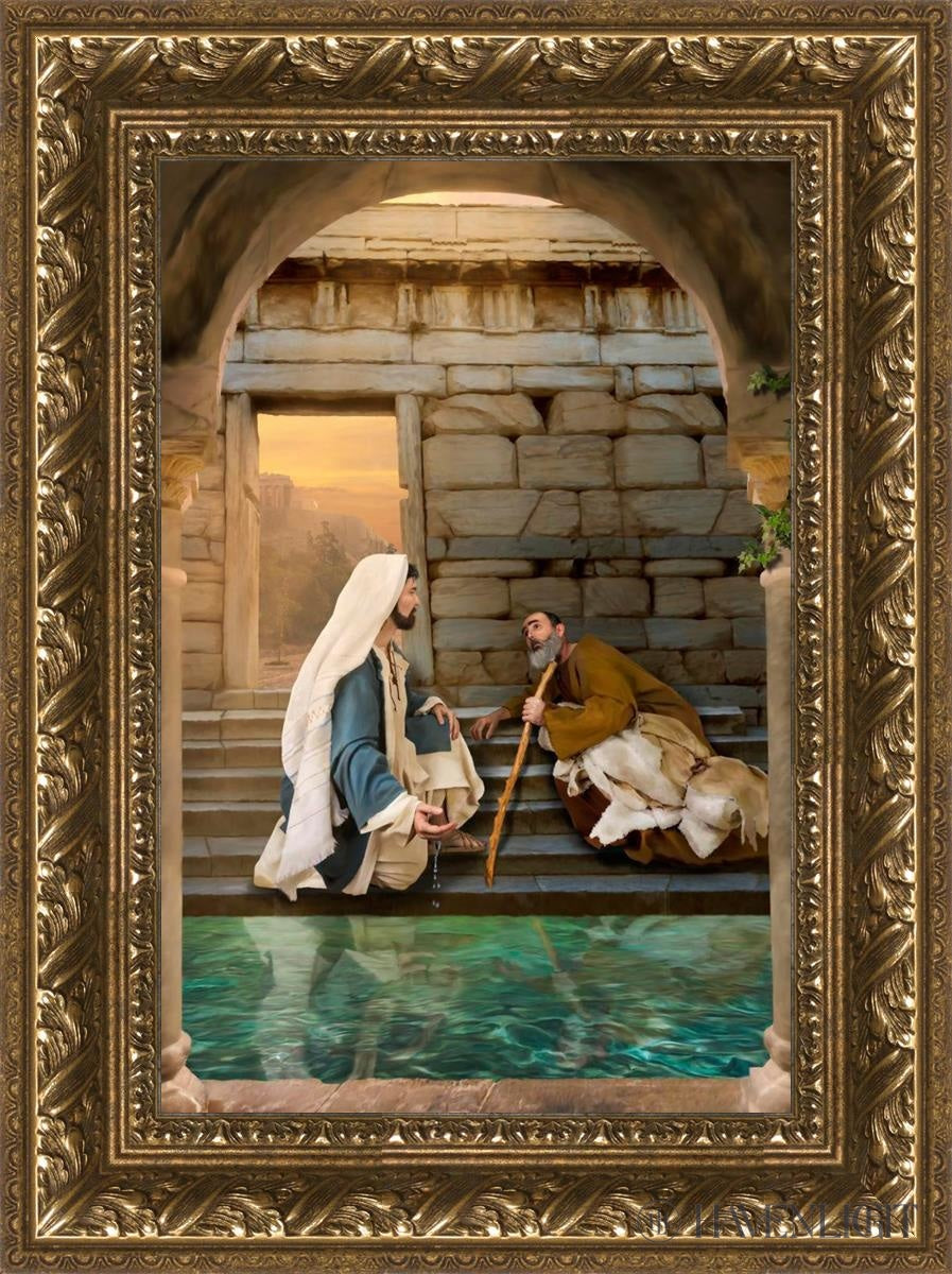 Living Water At Bethesda Open Edition Canvas / 12 X 18 Gold 17 3/4 23 Art