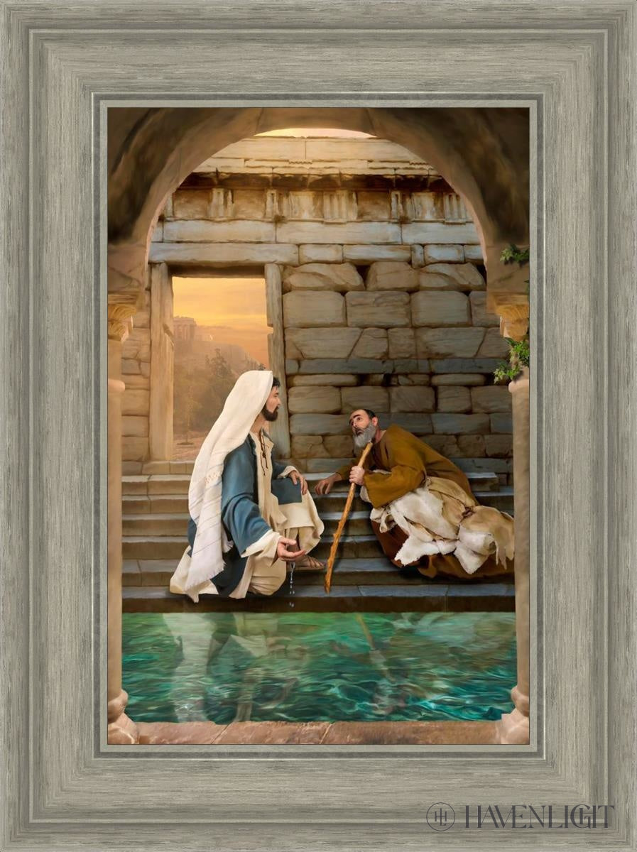 Living Water At Bethesda Open Edition Canvas / 12 X 18 Gray 17 3/4 23 Art