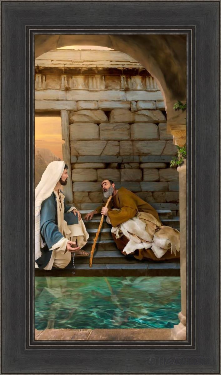 Living Water At Bethesda Open Edition Canvas / 15 X 30 Black 21 1/2 36 Art