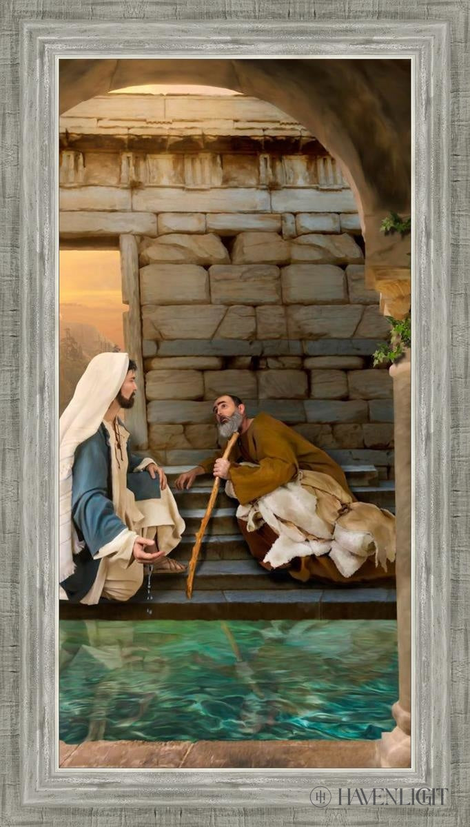 Living Water At Bethesda Open Edition Canvas / 15 X 30 Silver 19 3/4 34 Art