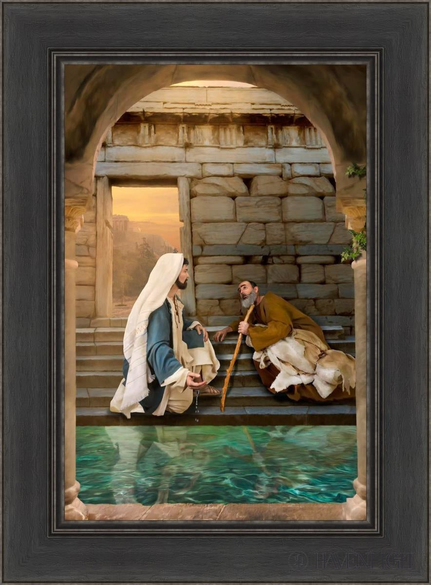 Living Water At Bethesda Open Edition Canvas / 16 X 24 Black 22 1/2 30 Art
