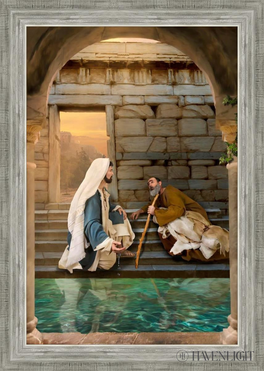 Living Water At Bethesda Open Edition Canvas / 20 X 30 Silver 24 3/4 34 Art