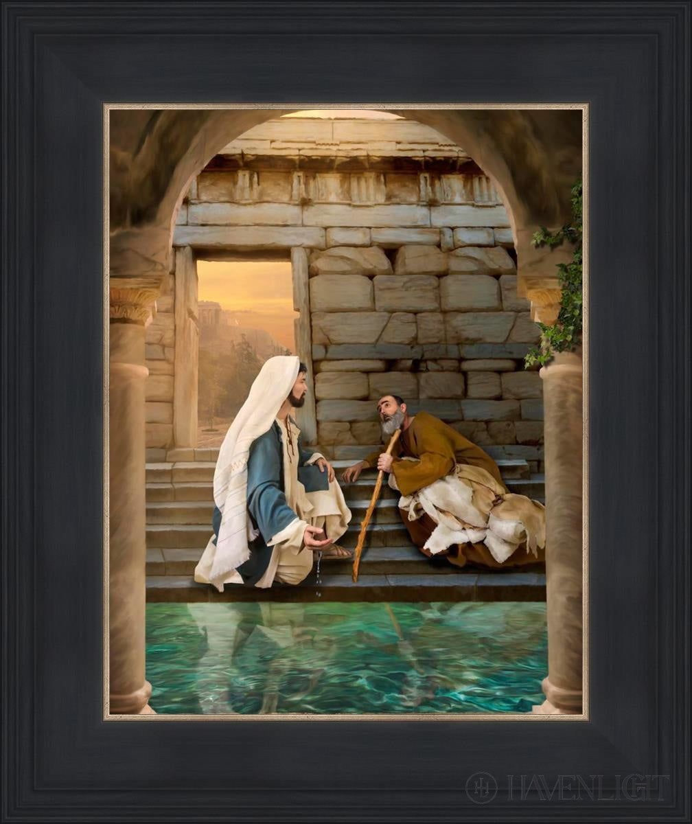 Living Water At Bethesda Open Edition Print / 11 X 14 Black 15 3/4 18 Art