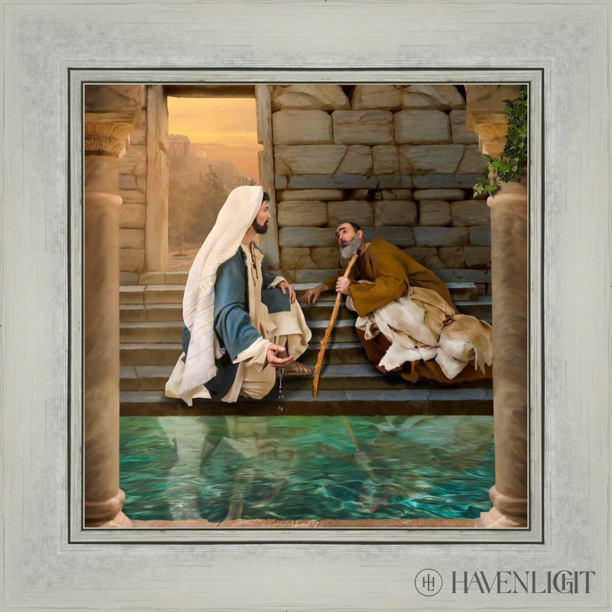 Living Water At Bethesda Open Edition Print / 12 X Silver 16 1/4 Art
