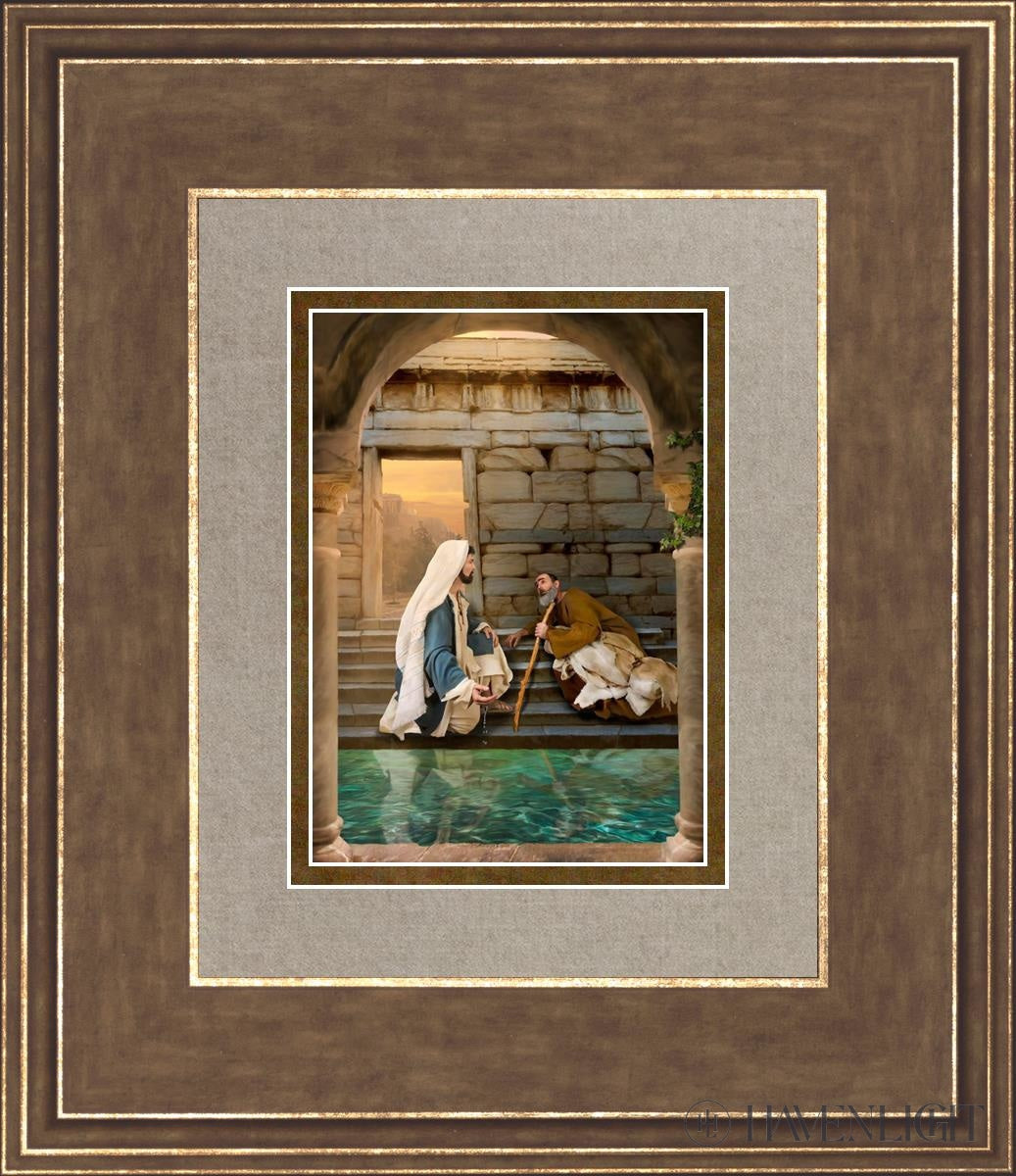 Living Water At Bethesda Open Edition Print / 5 X 7 Gold 12 3/4 14 Art