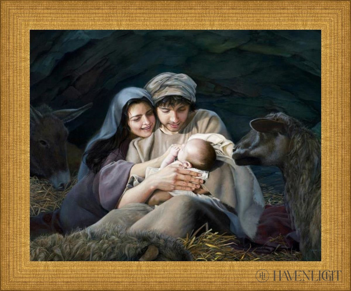 Silent Night Open Edition Print / 10 X 8 Matte Gold 11 3/4 9 Art