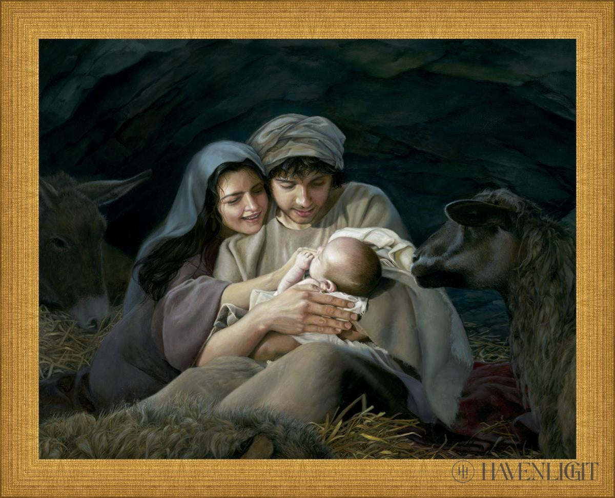 Silent Night Open Edition Print / 14 X 11 Matte Gold 15 3/4 12 Art
