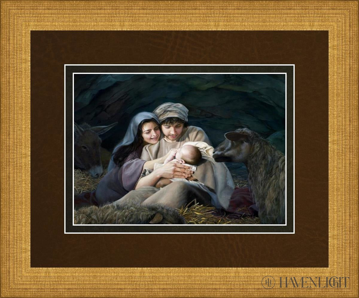 Silent Night Open Edition Print / 7 X 5 Matte Gold 11 3/4 9 Art