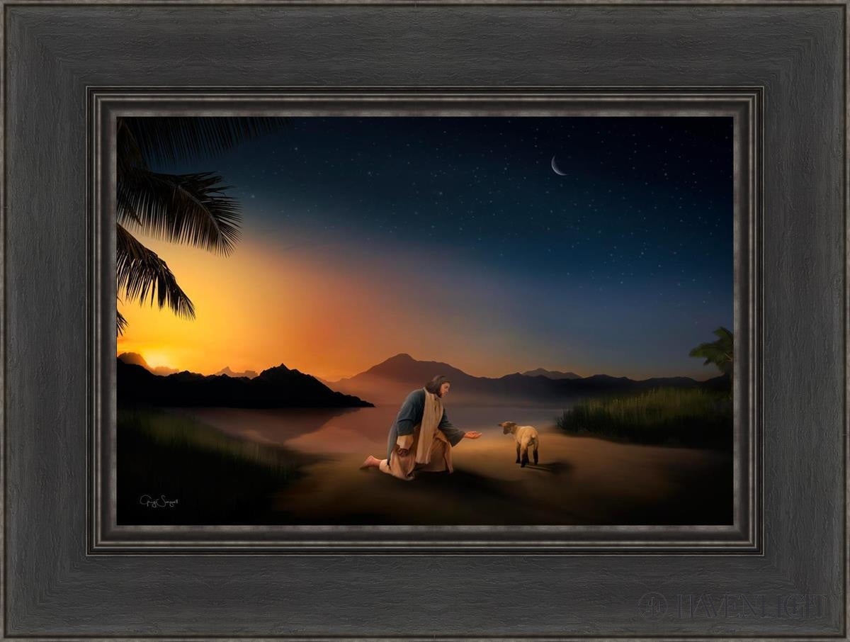 Time With The Lamb Open Edition Canvas / 18 X 12 Black 24 1/2 Art