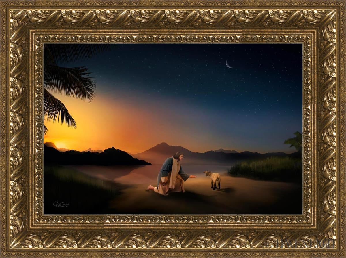 Time With The Lamb Open Edition Canvas / 18 X 12 Gold 23 3/4 17 Art