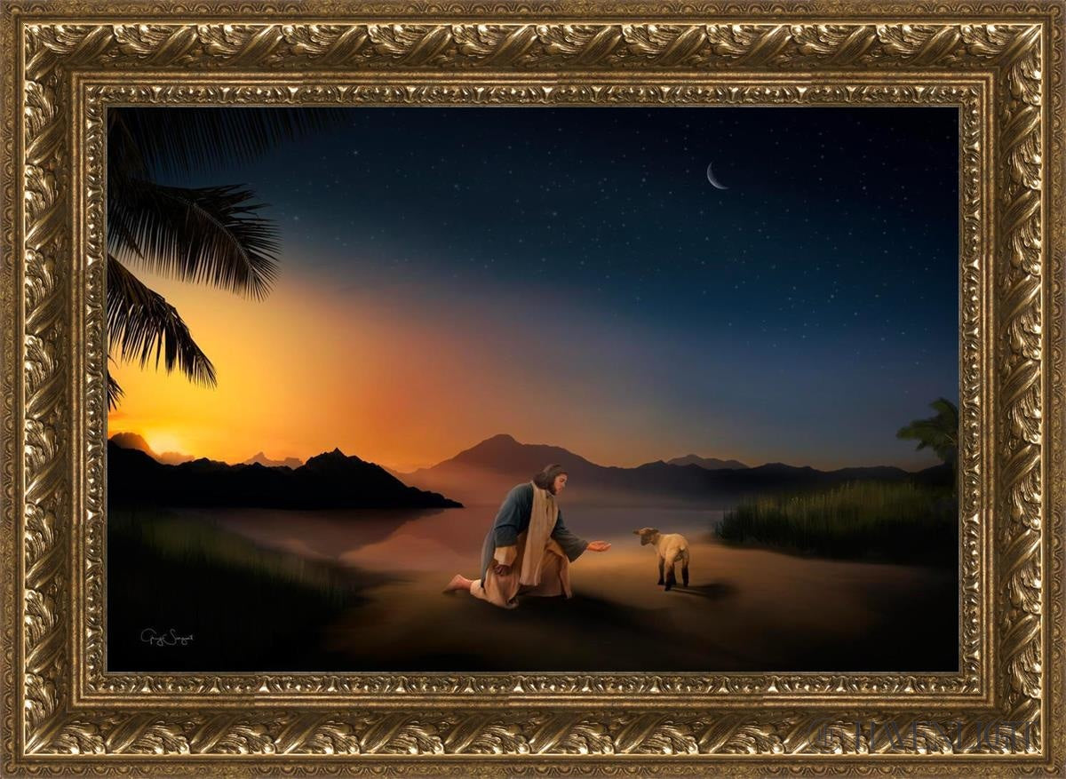 Time With The Lamb Open Edition Canvas / 24 X 16 Gold 29 3/4 21 Art