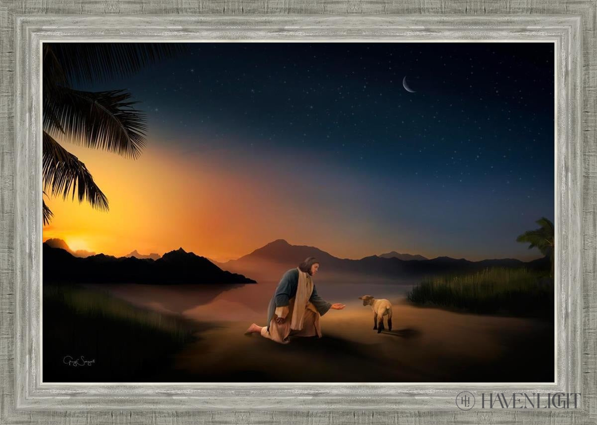 Time With The Lamb Open Edition Canvas / 30 X 20 Silver 34 3/4 24 Art