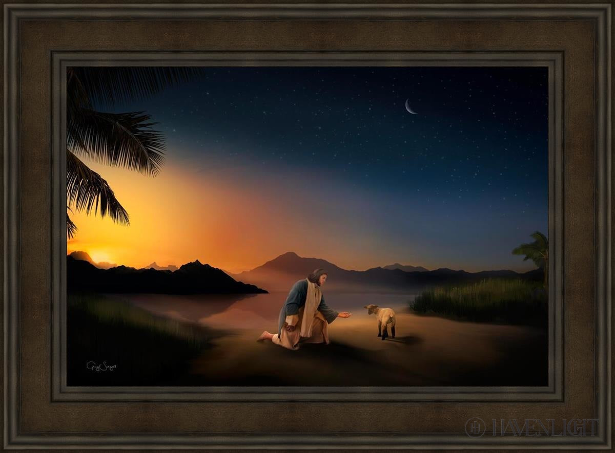 Time With The Lamb Open Edition Canvas / 36 X 24 Brown 45 3/4 33 Art
