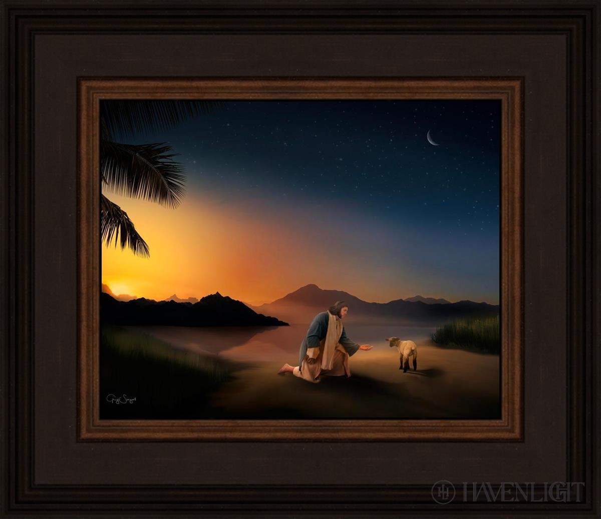 Time With The Lamb Open Edition Print / 10 X 8 Brown 14 3/4 12 Art