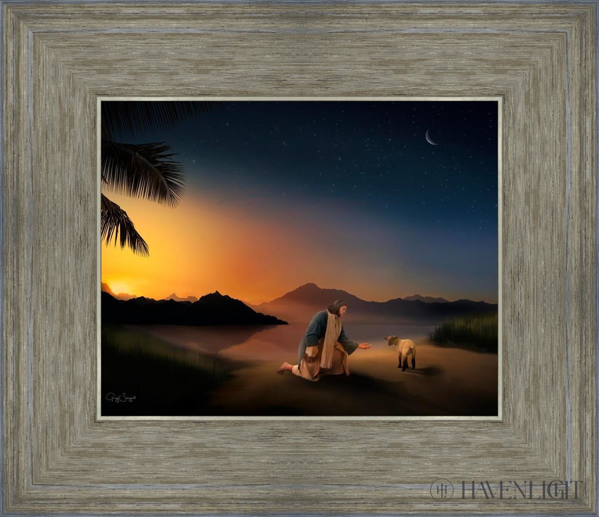 Time With The Lamb Open Edition Print / 10 X 8 Gray 14 3/4 12 Art