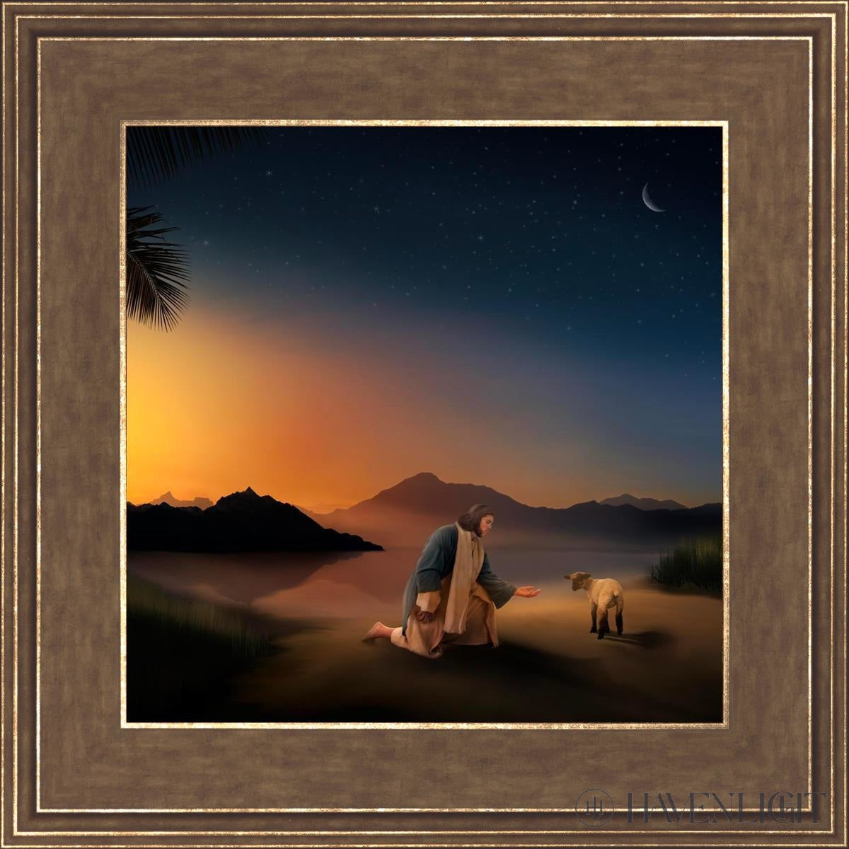 Time With The Lamb Open Edition Print / 12 X Gold 16 3/4 Art
