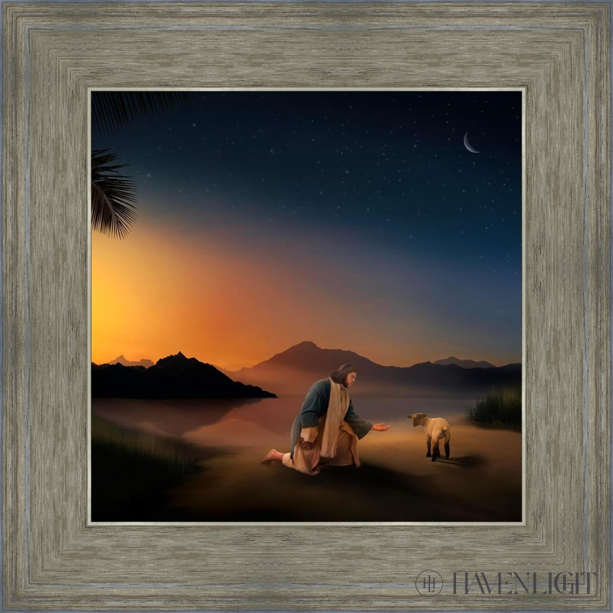 Time With The Lamb Open Edition Print / 12 X Gray 16 3/4 Art