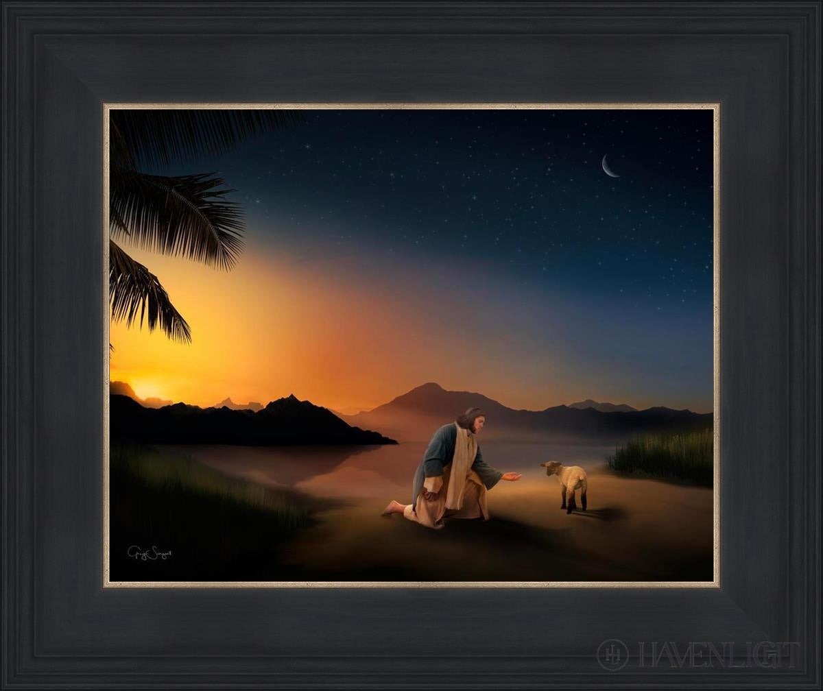 Time With The Lamb Open Edition Print / 14 X 11 Black 18 3/4 15 Art