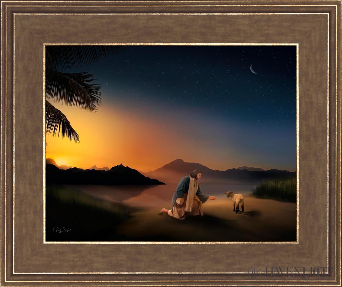 Time With The Lamb Open Edition Print / 14 X 11 Gold 18 3/4 15 Art