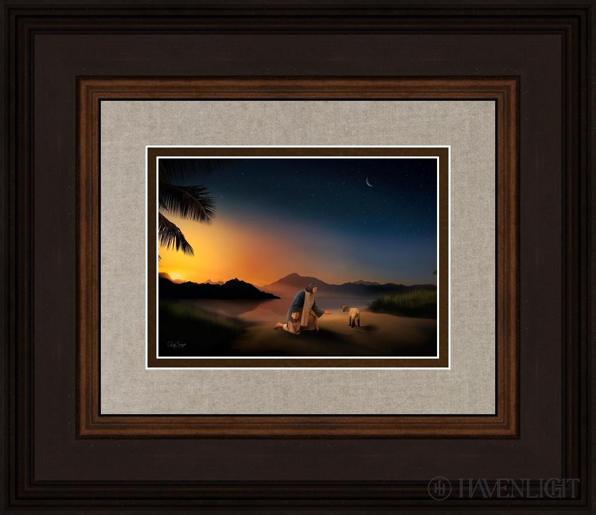 Time With The Lamb Open Edition Print / 7 X 5 Brown 14 3/4 12 Art