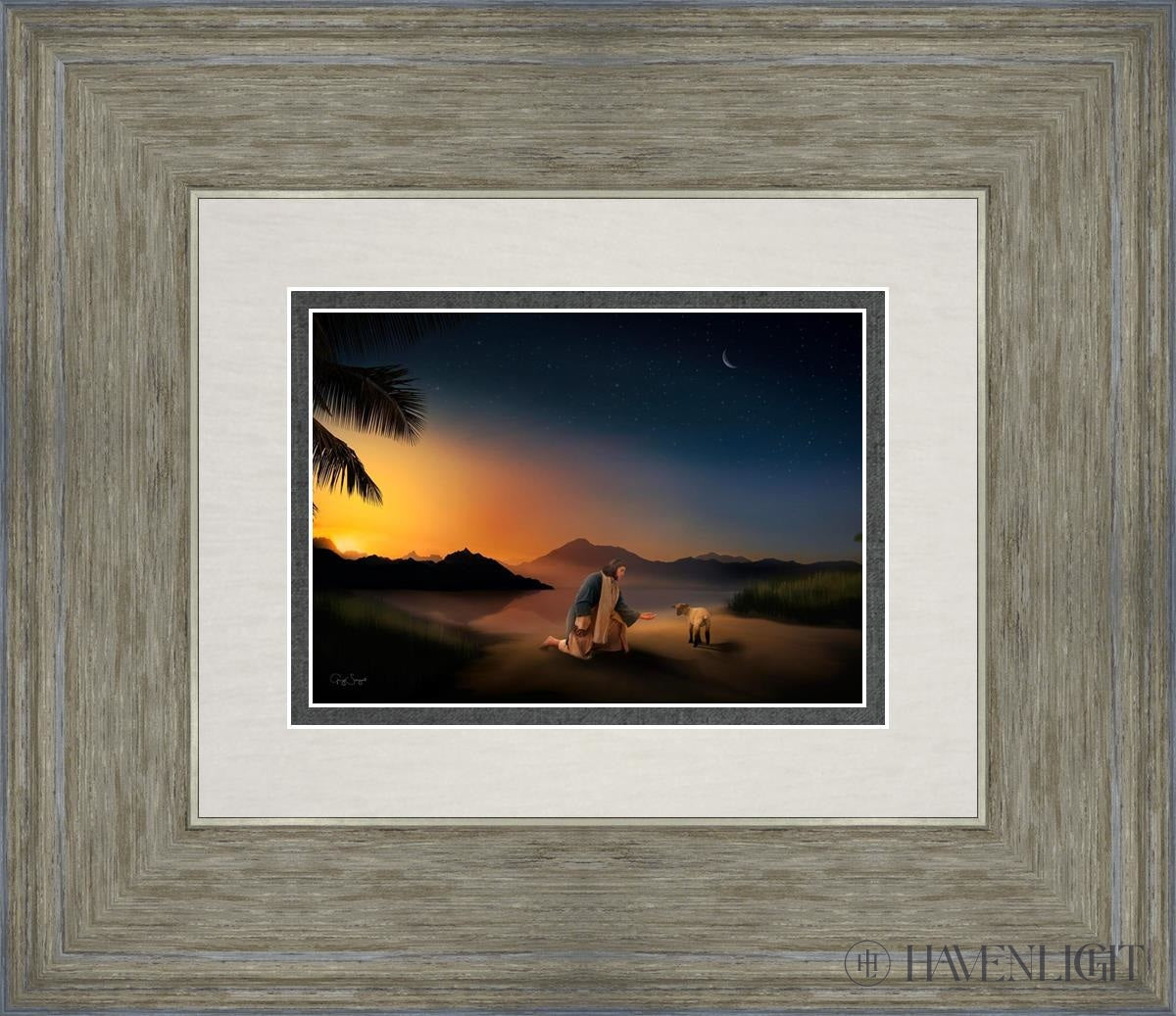 Time With The Lamb Open Edition Print / 7 X 5 Gray 14 3/4 12 Art
