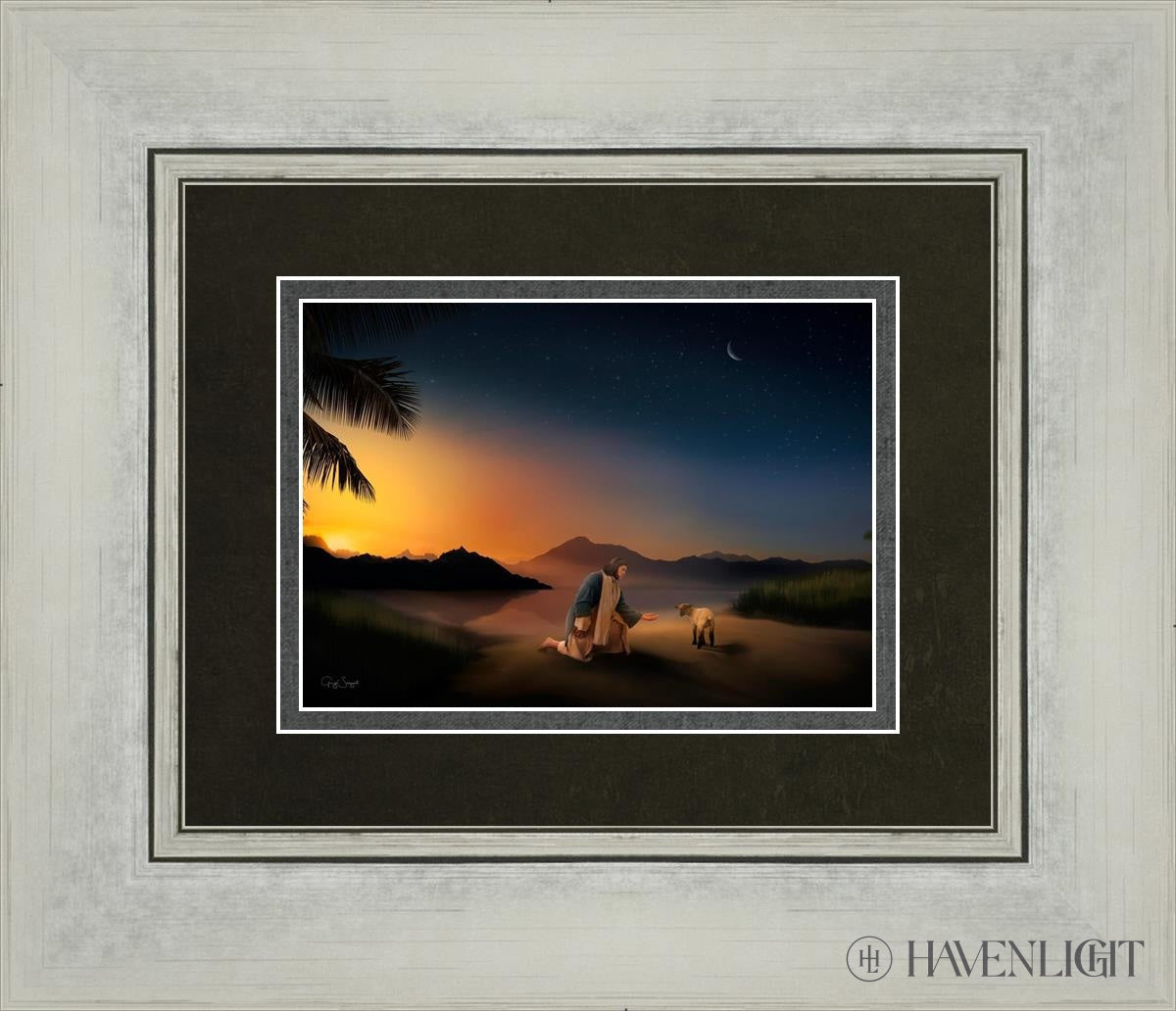 Time With The Lamb Open Edition Print / 7 X 5 Silver 14 1/4 12 Art