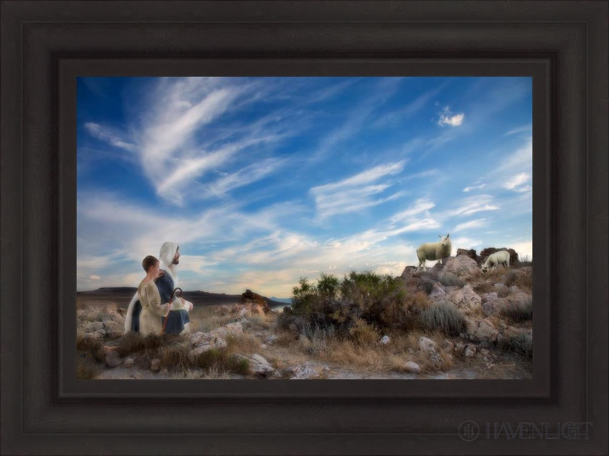 Training The Young Shepherd Open Edition Canvas / 24 X 16 Brown 31 3/4 23 Art