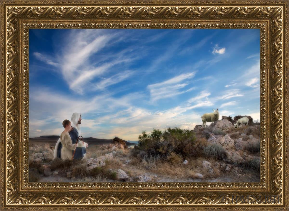 Training The Young Shepherd Open Edition Canvas / 24 X 16 Gold 29 3/4 21 Art