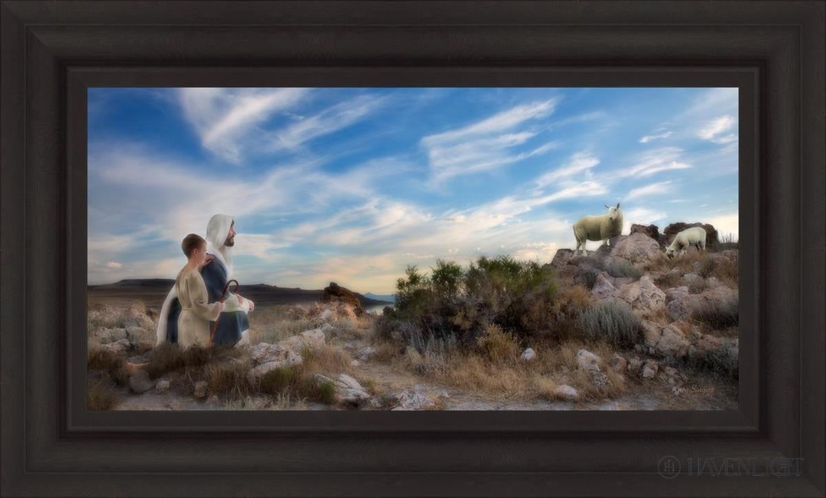 Training The Young Shepherd Open Edition Canvas / 30 X 15 Brown 37 3/4 22 Art