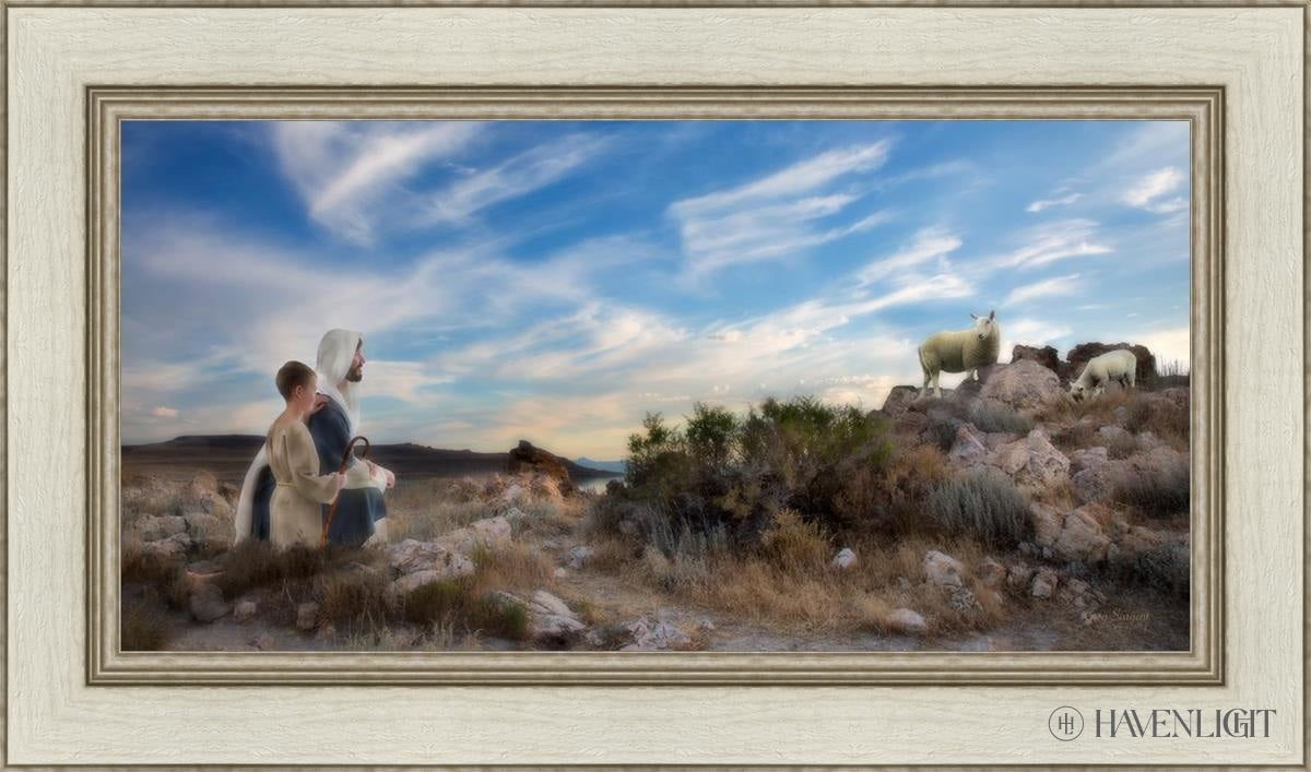 Training The Young Shepherd Open Edition Canvas / 30 X 15 Ivory 36 1/2 21 Art
