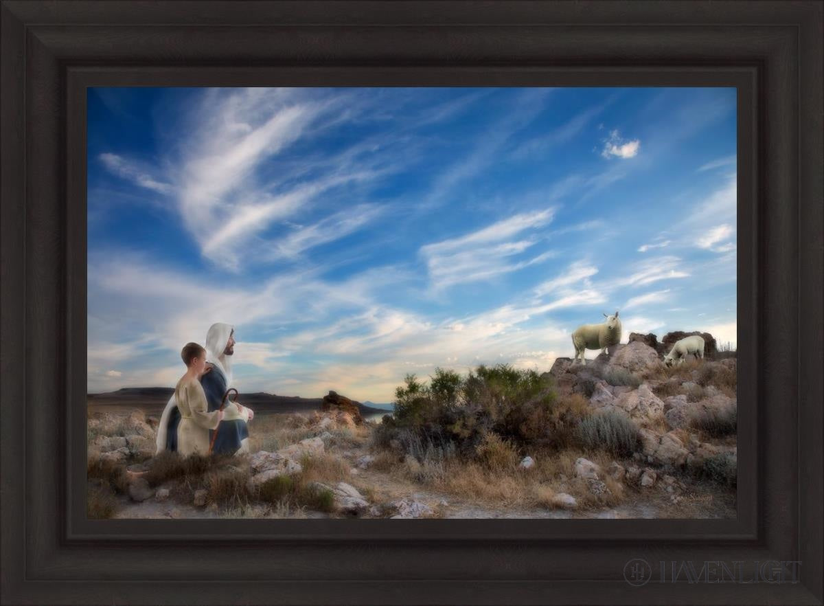 Training The Young Shepherd Open Edition Canvas / 30 X 20 Brown 37 3/4 27 Art