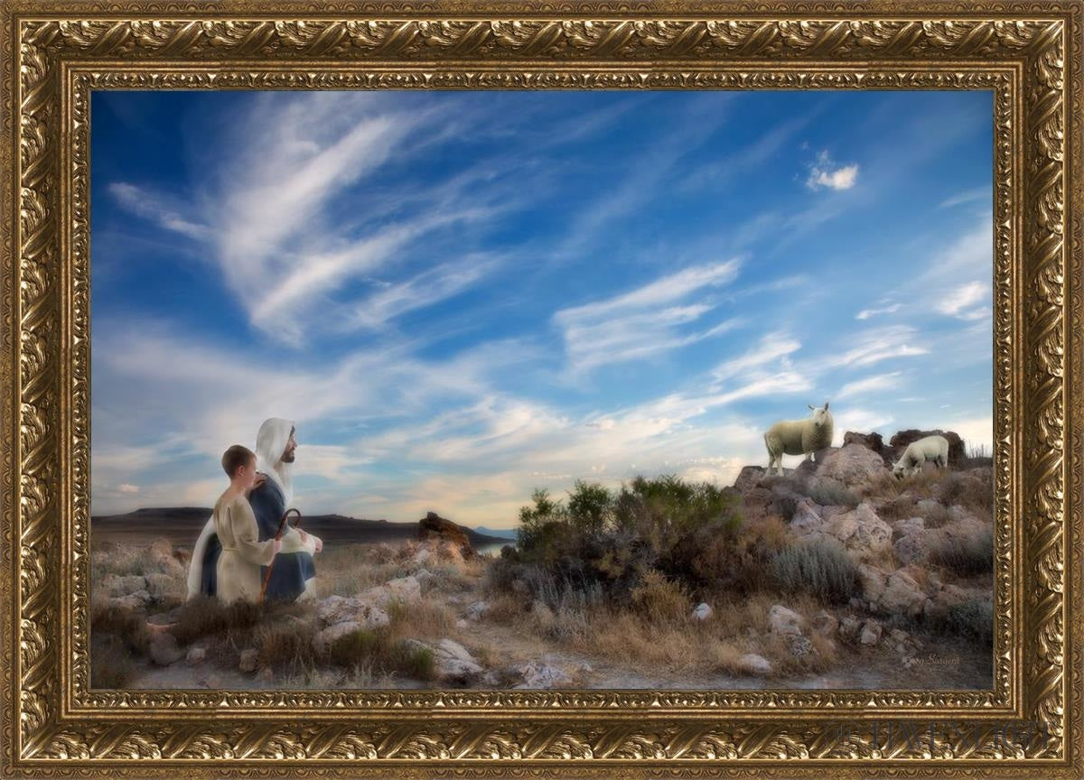 Training The Young Shepherd Open Edition Canvas / 30 X 20 Gold 35 3/4 25 Art