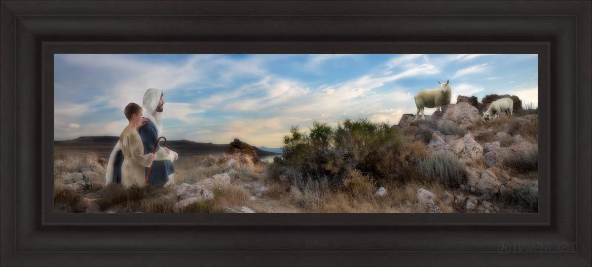 Training The Young Shepherd Open Edition Canvas / 36 X 12 Brown 43 3/4 19 Art
