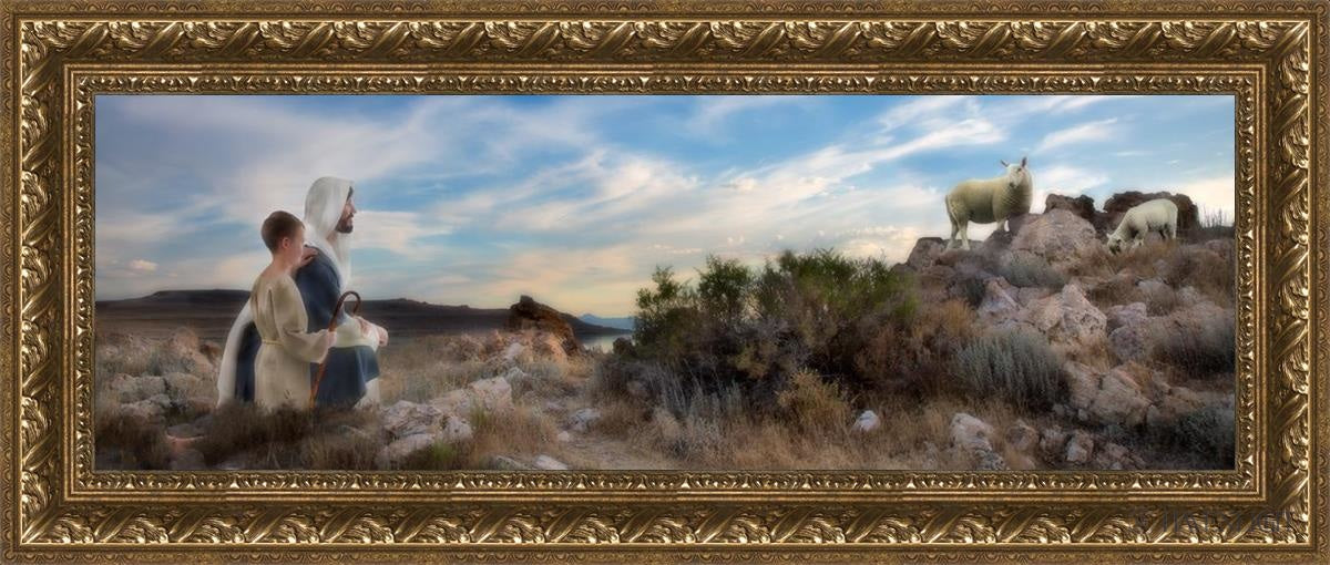Training The Young Shepherd Open Edition Canvas / 36 X 12 Gold 41 3/4 17 Art