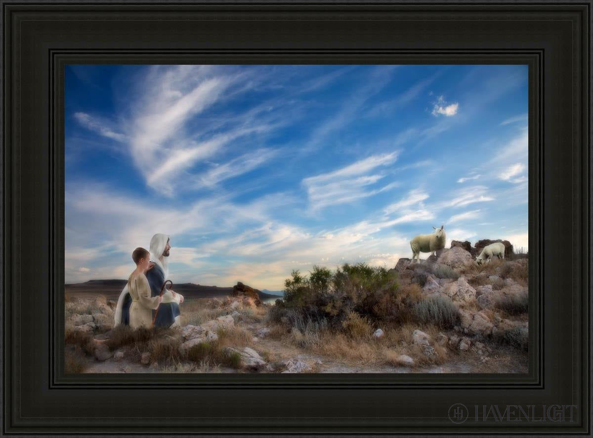 Training The Young Shepherd Open Edition Canvas / 36 X 24 Black 45 3/4 33 Art