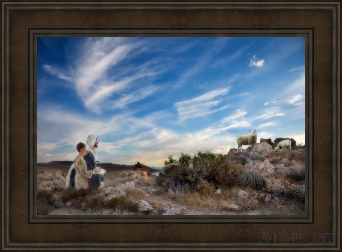 Training The Young Shepherd Open Edition Canvas / 36 X 24 Brown 45 3/4 33 Art