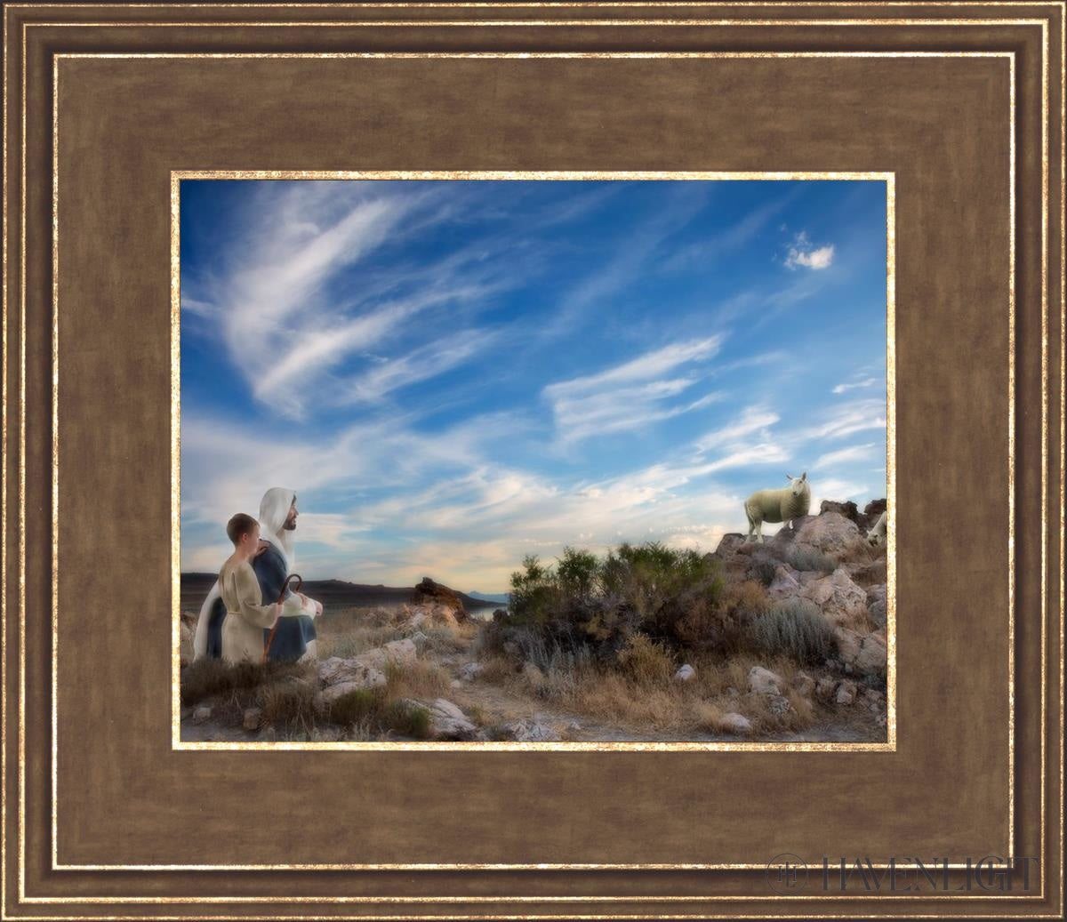 Training The Young Shepherd Open Edition Print / 10 X 8 Gold 14 3/4 12 Art