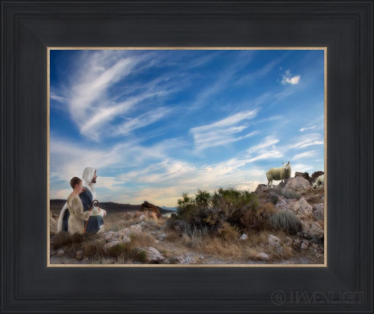 Training The Young Shepherd Open Edition Print / 14 X 11 Black 18 3/4 15 Art