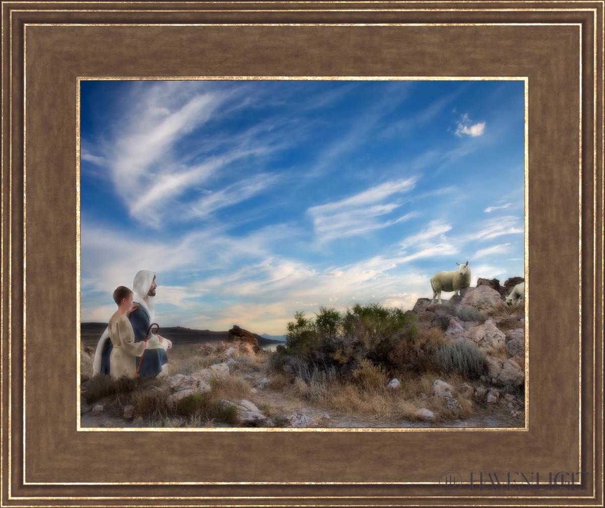 Training The Young Shepherd Open Edition Print / 14 X 11 Gold 18 3/4 15 Art