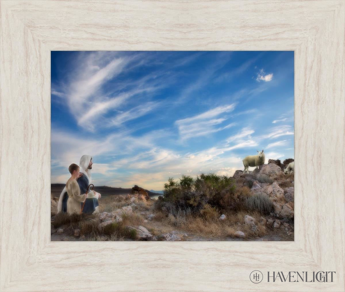 Training The Young Shepherd Open Edition Print / 14 X 11 Ivory 19 1/2 16 Art