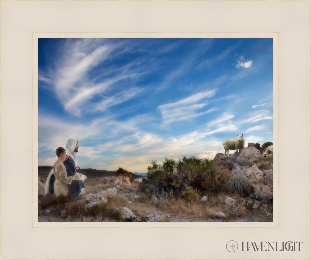 Training The Young Shepherd Open Edition Print / 14 X 11 White 18 1/4 15 Art