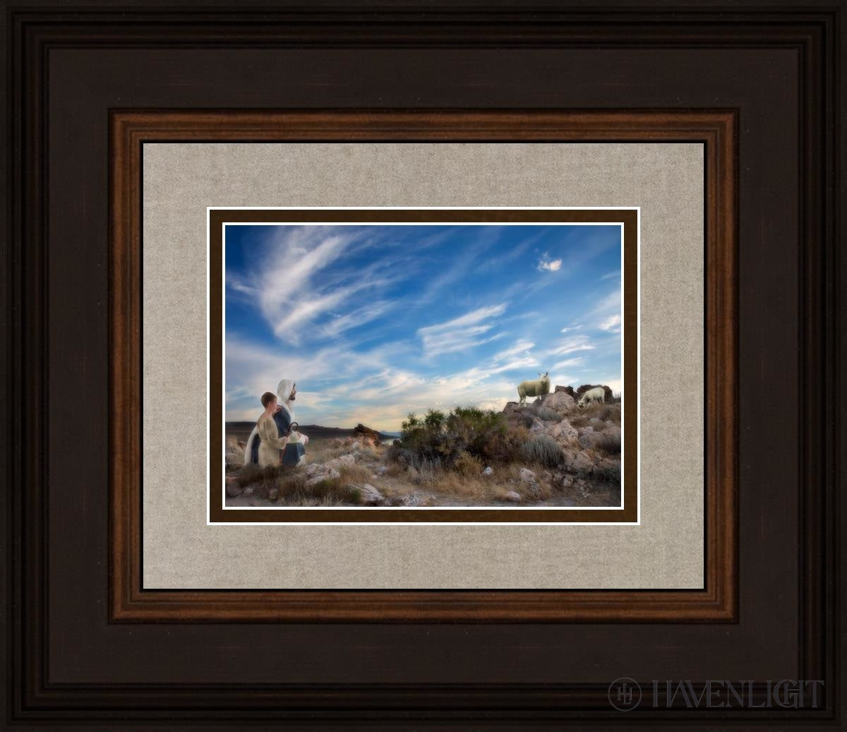 Training The Young Shepherd Open Edition Print / 7 X 5 Brown 14 3/4 12 Art