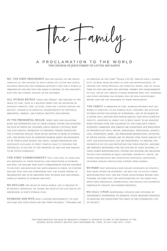 The Proclamation To The Family