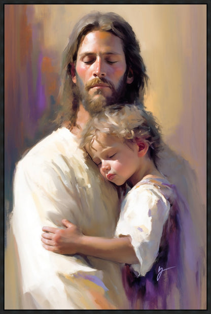 Safely in His Arms Large Wall Art Gallery Wrap