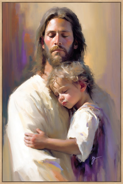 Safely in His Arms Large Wall Art Gallery Wrap