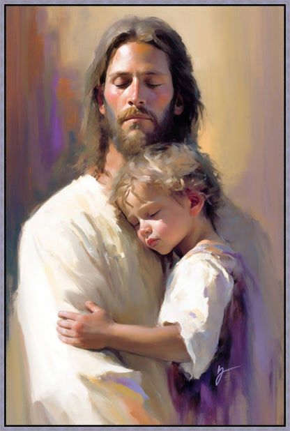 Safely in His Arms Large Wall Art Gallery Wrap