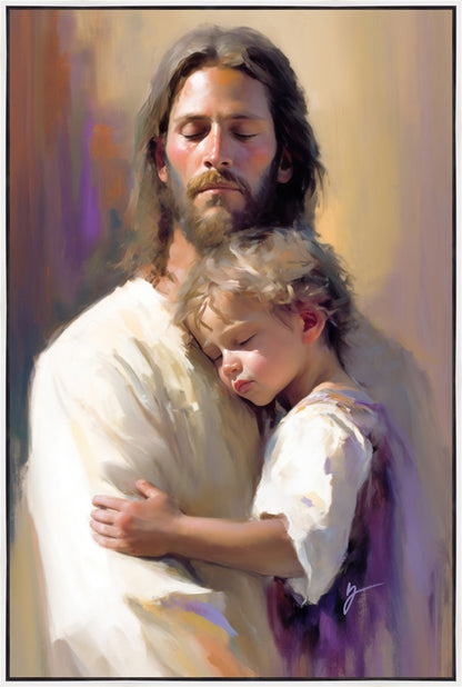 Safely in His Arms Large Wall Art Gallery Wrap